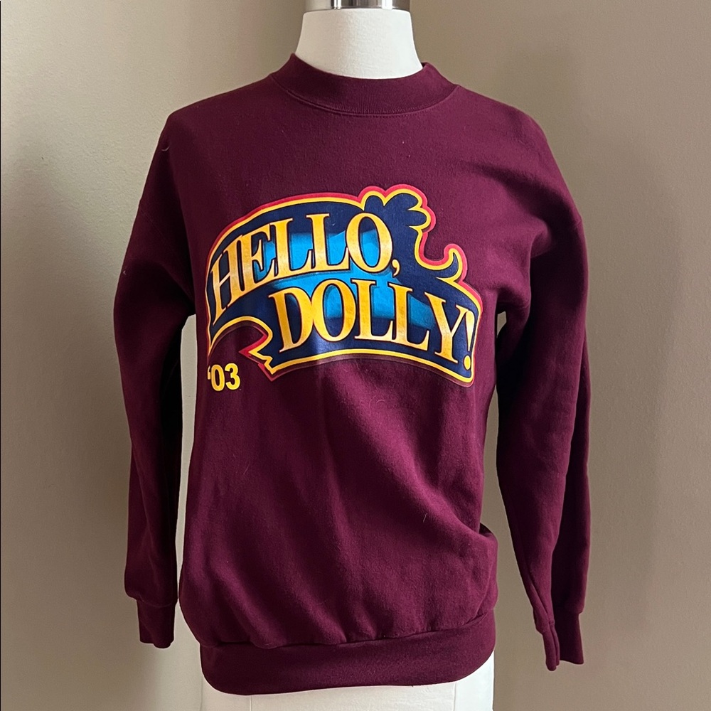 2003 Hello Dolly Burgundy Graphic Sweater